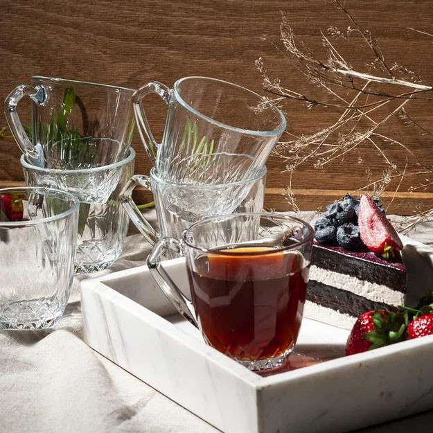 استکان پاشاباغچه مدل Mercan کد 55733 بسته 6 عددی