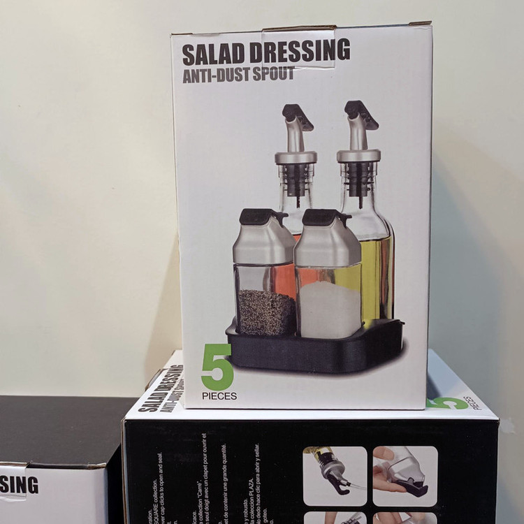 ست آبلیموخوری و نمکپاش مدل آنتی داست اسپات بسته 4 عددی به همراه استند