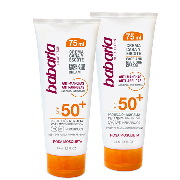 کرم ضد آفتاب بدون رنگ باباریا SPF 50 مدل ROSA MOSQUETA مناسب برای انواع پوست حجم 75 میلیلیتر