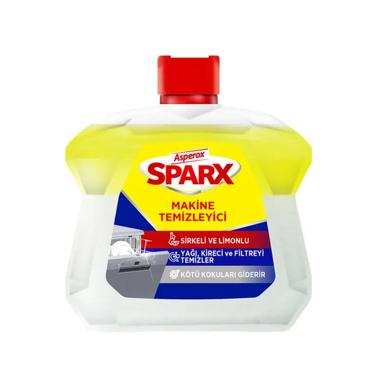 مایع جرمگیر ماشین ظرفشویی آسپروکس مدل Sparx با رایحه لیمو و سرکه حجم 250 میلیلیتر