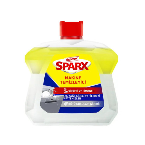 مایع جرمگیر ماشین ظرفشویی آسپروکس مدل Sparx با رایحه لیمو و سرکه حجم 250 میلیلیتر