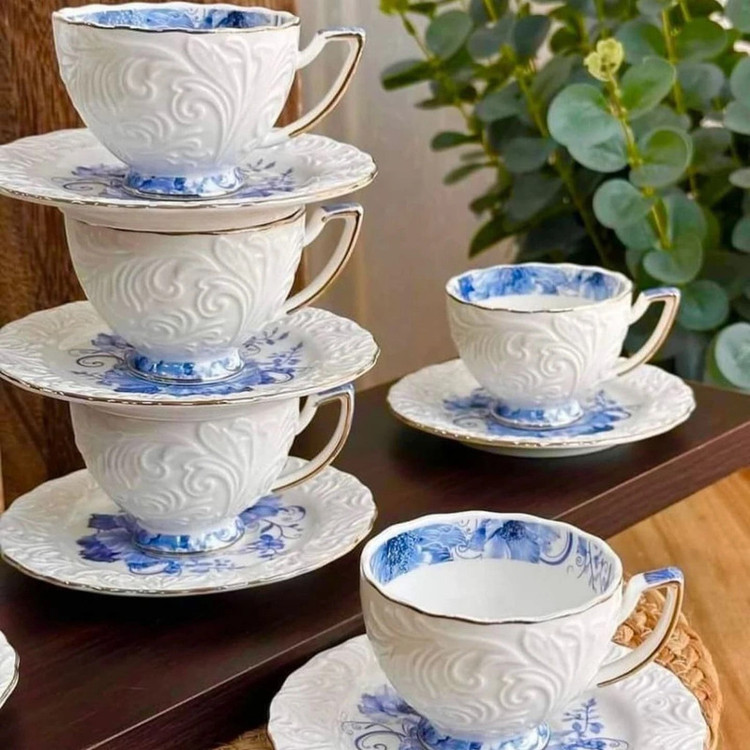 سرویس چای خوری 12 پارچه 6 نفره شاهین مدل dantella d