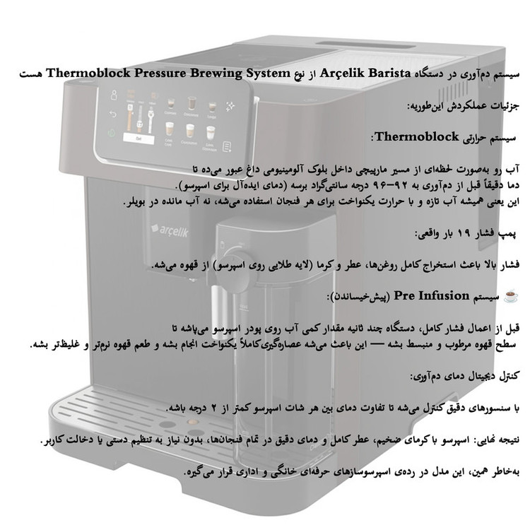 اسپرسو ساز 1800 میلیلیتر آرچلیک مدل EM9495