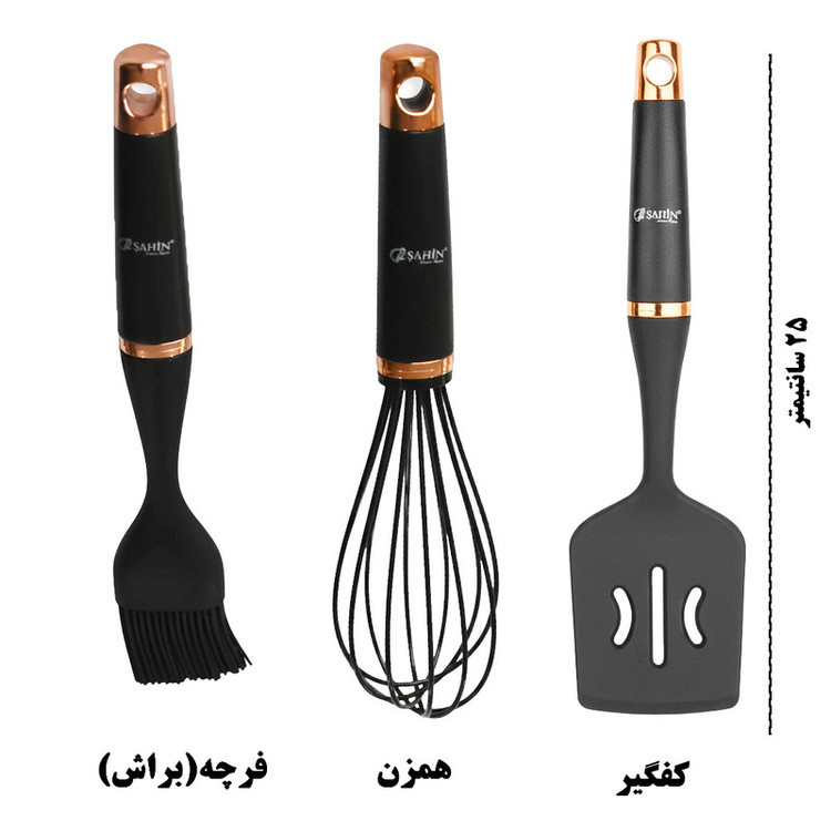سرویس کفگیر و ملاقه 7 پارچه شاهین مدل STEELA_7SH