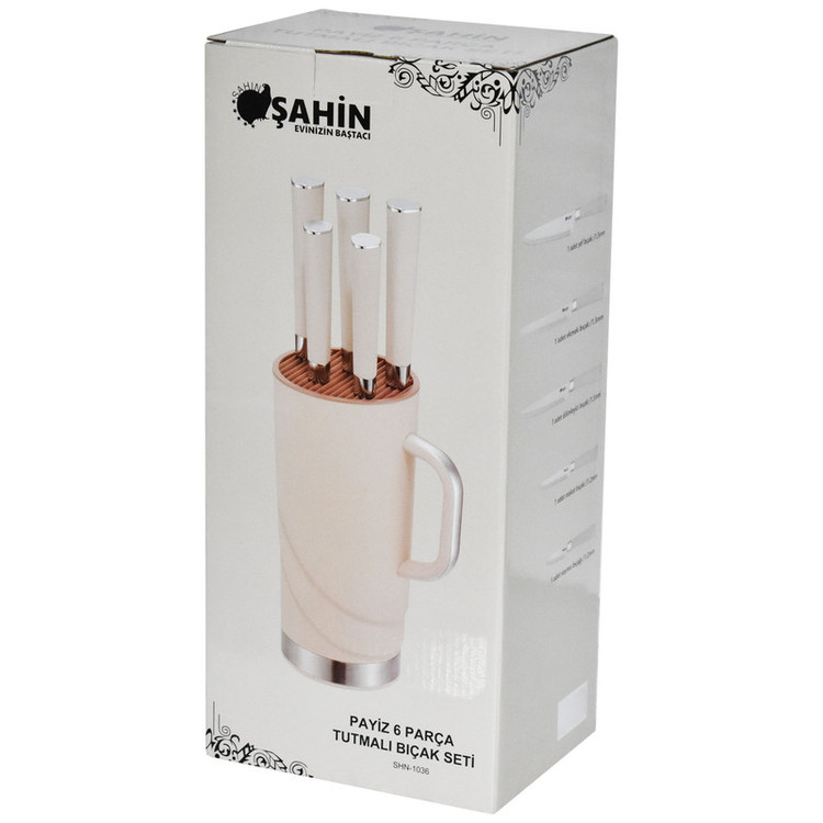 سرویس چاقو آشپزخانه 6 پارچه شاهین مدل SHN 1036