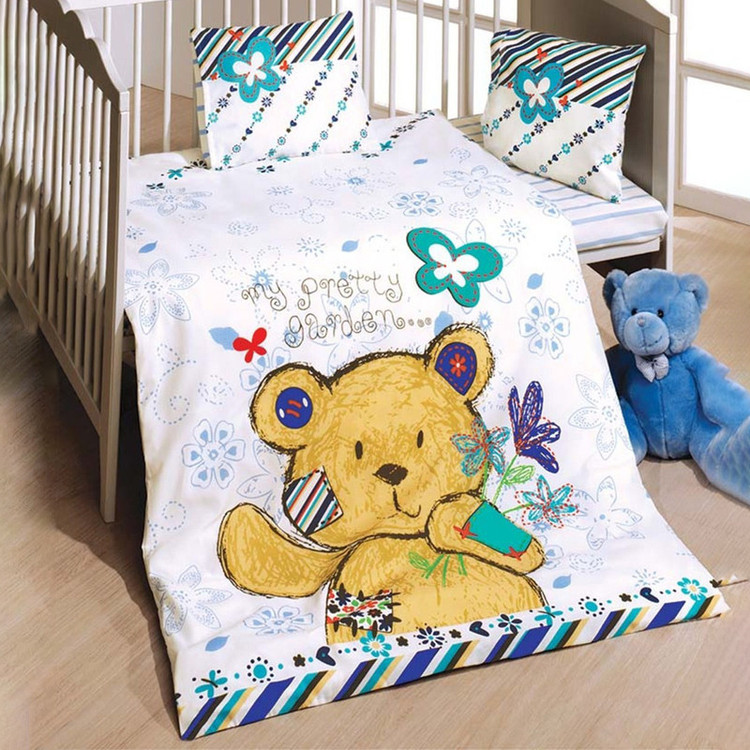 سرویس ملحفه کوپن مدل Teddy bear تک نفره 3 تکه