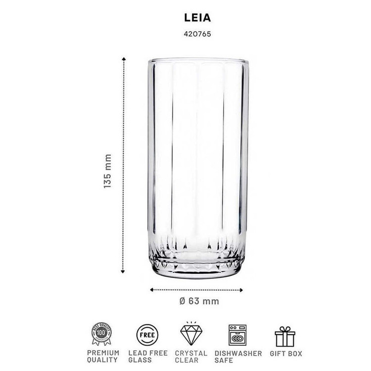 لیوان پاشاباغچه مدل Leia کد 420765 بسته 3 عددی