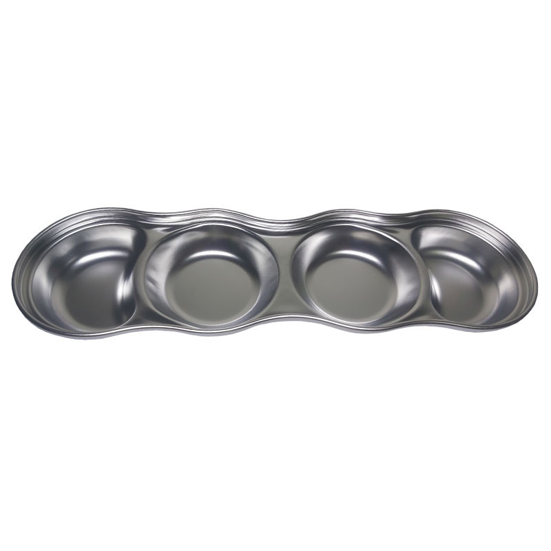 اردو خوری مدل استیل چهار خانه طرح گرد کد 490